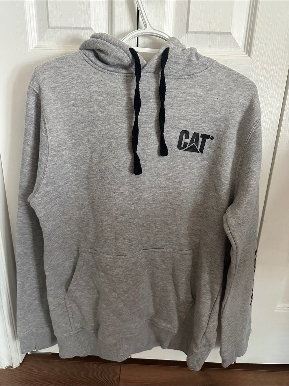 Gray Hooded Pullover Sweatshirt